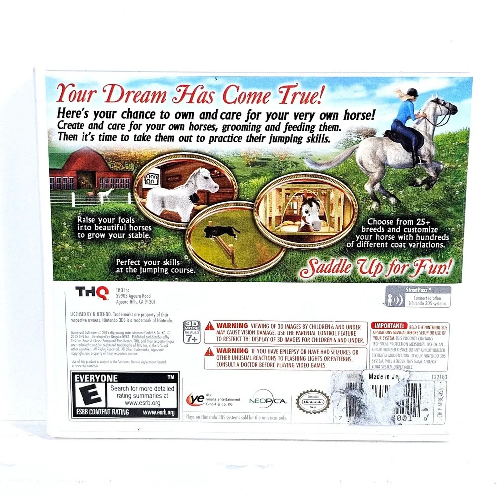 THQ‎ Let's Ride Best in Breed 3D Nintendo 3DS Horse Game Case & Manual EUC